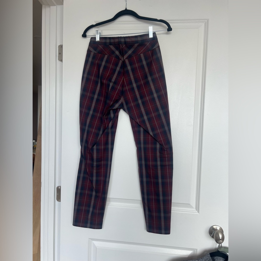 NWT sz 4 rag & bone Simone High Rise Cropped Pants - Burgundy & Navy - Picture 6 of 7